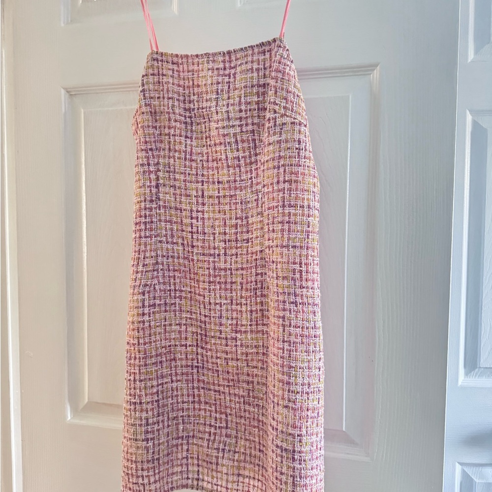 Pink Tweed Mini Dress